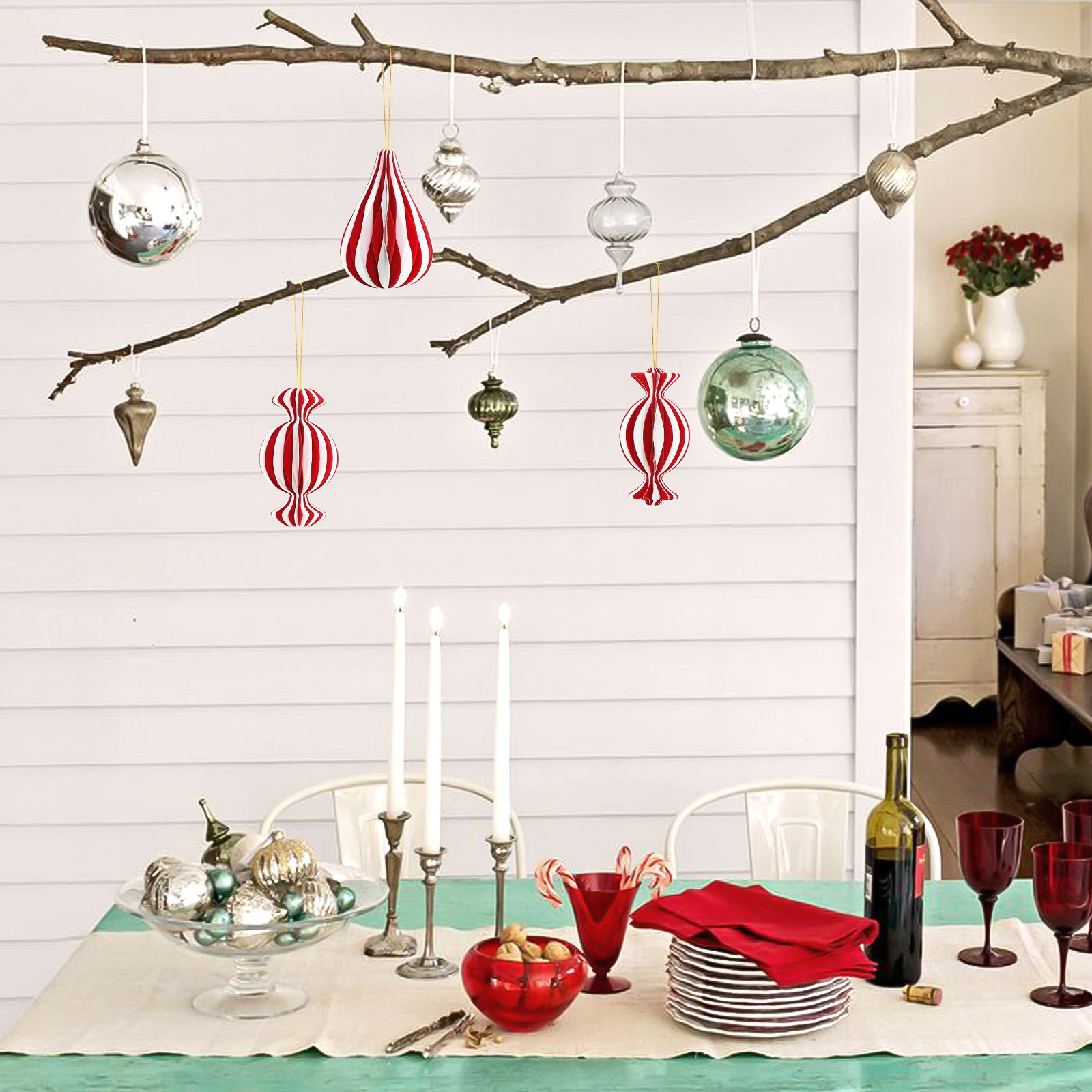 New Honeycomb paper ornaments Dark Green Tree-03.jpg